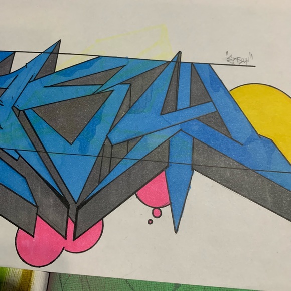 Graffiti art drawing on paper says “Easy” - Picture 3 of 4